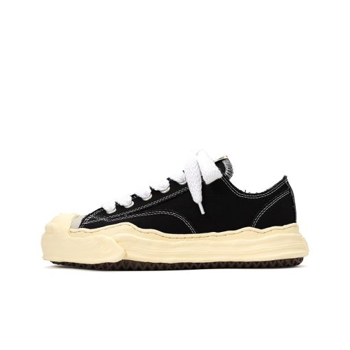 메종 미하라 야스히로 행크 VL OG 솔 캔버스 로우탑 스니커즈 블랙 A09FW734-BLACK