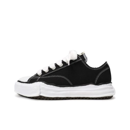 메종 미하라 야스히로 피터슨 OG 솔 캔버스 로우 스니커즈 블랙 A01FW702-BLACK